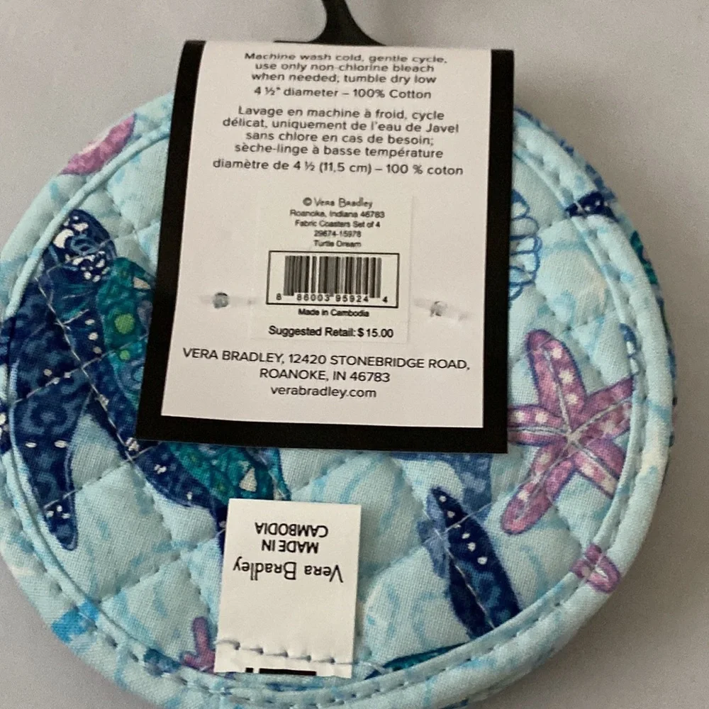 Vera Bradley fabric coasters new